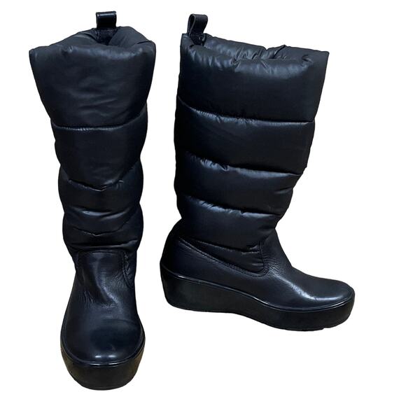 Tory Burch Black Puffer Insulated Boot Winter Snow Size 6 - Picture 1 of 11